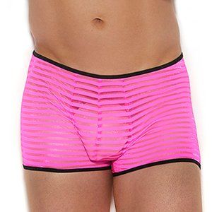 Striped Mesh Boxer Brief Neon Pink